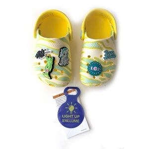 NEW Ron English x Classic Clog Kids, Party Animals - Zebra Lemon, Size 7 C